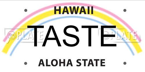 TASTE Hawaii License Plate