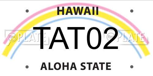 TAT02 Hawaii License Plate