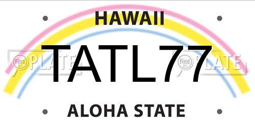 TATL77 Hawaii License Plate