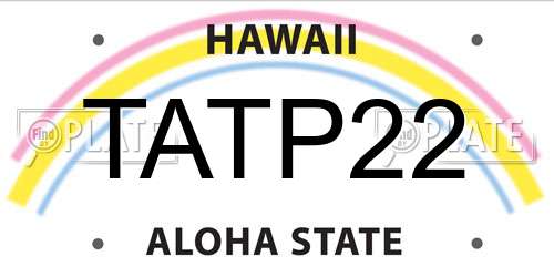 TATP22 Hawaii License Plate