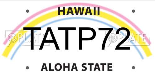 TATP72 Hawaii License Plate