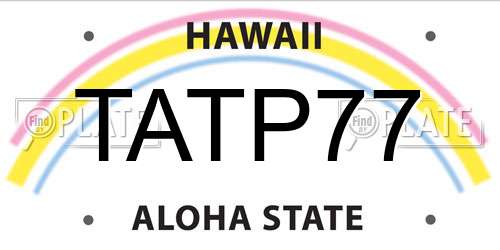TATP77 Hawaii License Plate