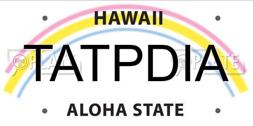 TATPDIA Hawaii License Plate