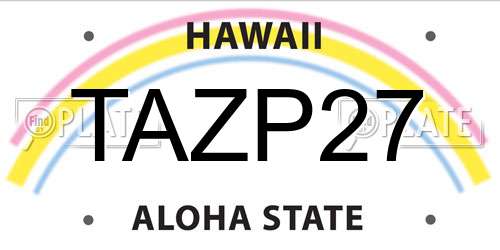 TAZP27 Hawaii License Plate