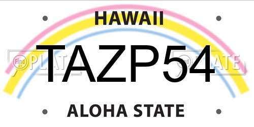 TAZP54 Hawaii License Plate