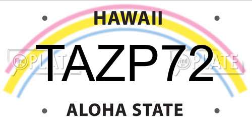 TAZP72 Hawaii License Plate