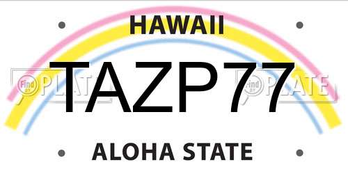 TAZP77 Hawaii License Plate