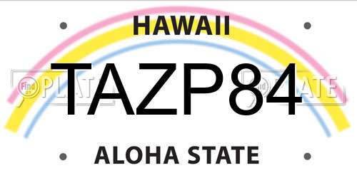 TAZP84 Hawaii License Plate