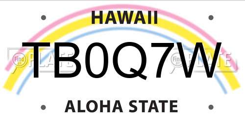 TB0Q7W Hawaii License Plate