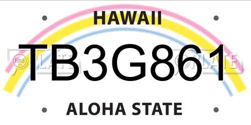 TB3G861 Hawaii License Plate