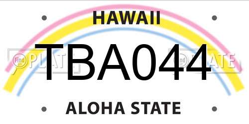 TBA044 Hawaii License Plate