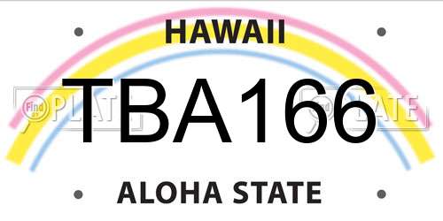 TBA166 Hawaii License Plate
