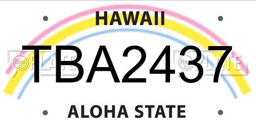 TBA2437 Hawaii License Plate