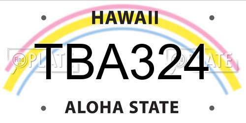 TBA324 Hawaii License Plate