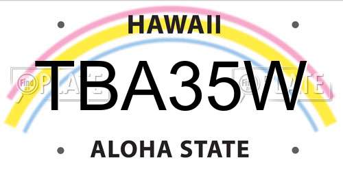 TBA35W Hawaii License Plate