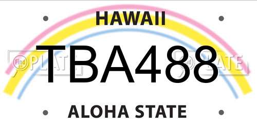 TBA488 Hawaii License Plate