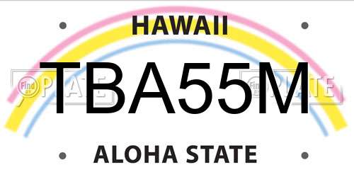 TBA55M Hawaii License Plate