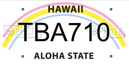 TBA710 Hawaii License Plate