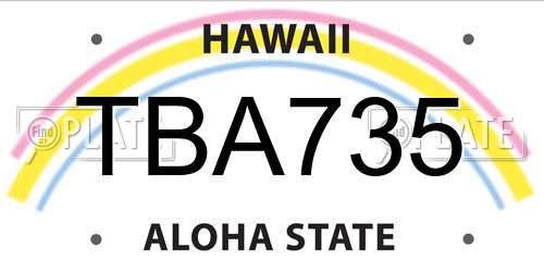 TBA735 Hawaii License Plate