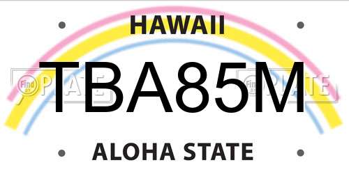 TBA85M Hawaii License Plate