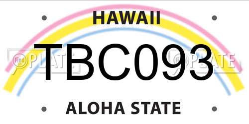 TBC093 Hawaii License Plate