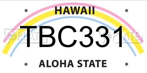 TBC331 Hawaii License Plate