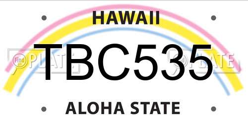 TBC535 Hawaii License Plate