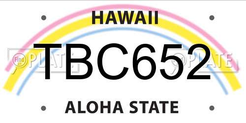 TBC652 Hawaii License Plate