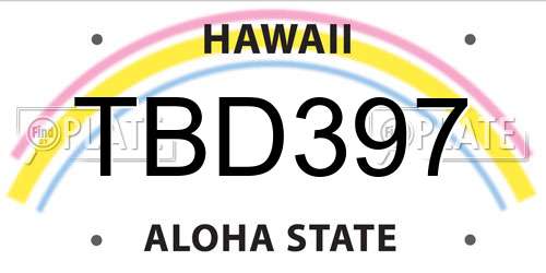 TBD397 Hawaii License Plate