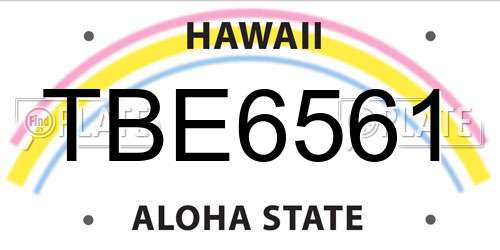 TBE6561 Hawaii License Plate