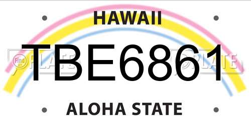 TBE6861 Hawaii License Plate