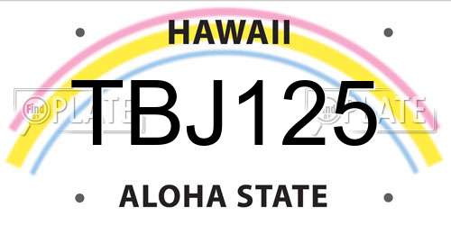 TBJ125 Hawaii License Plate
