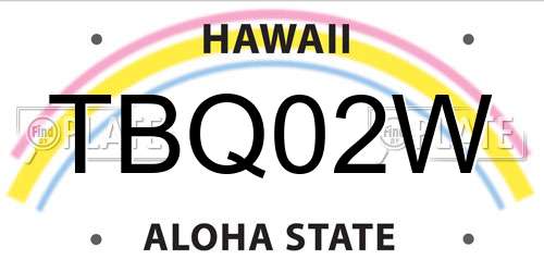 TBQ02W Hawaii License Plate