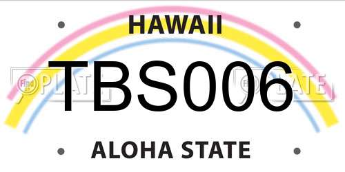 TBS006 Hawaii License Plate