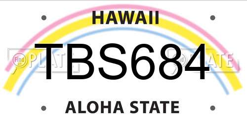 TBS684 Hawaii License Plate
