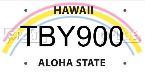 TBY900 Hawaii License Plate