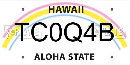 TC0Q4B Hawaii License Plate