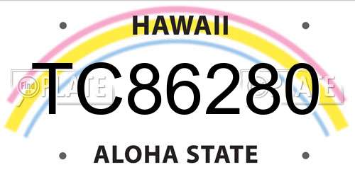 TC86280 Hawaii License Plate