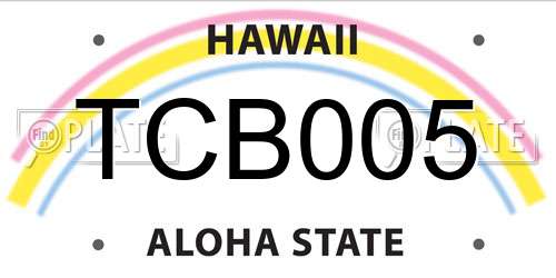 TCB005 Hawaii License Plate