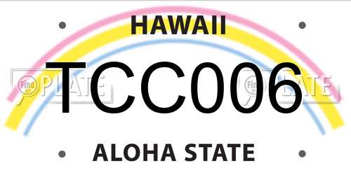 TCC006 Hawaii License Plate