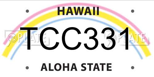 TCC331 Hawaii License Plate
