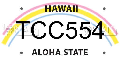 TCC554 Hawaii License Plate