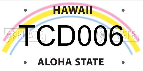 TCD006 Hawaii License Plate