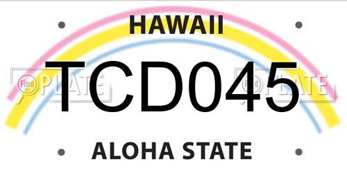 TCD045 Hawaii License Plate