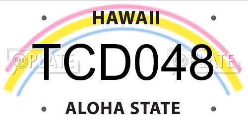 TCD048 Hawaii License Plate