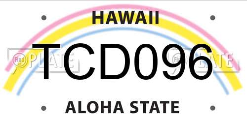 TCD096 Hawaii License Plate