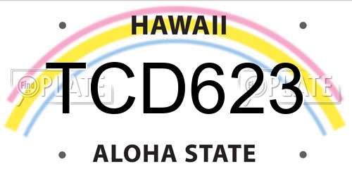 TCD623 Hawaii License Plate