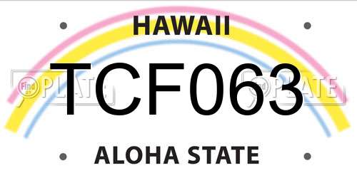 TCF063 Hawaii License Plate