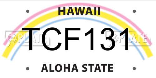 TCF131 Hawaii License Plate