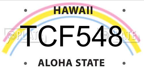 TCF548 Hawaii License Plate
